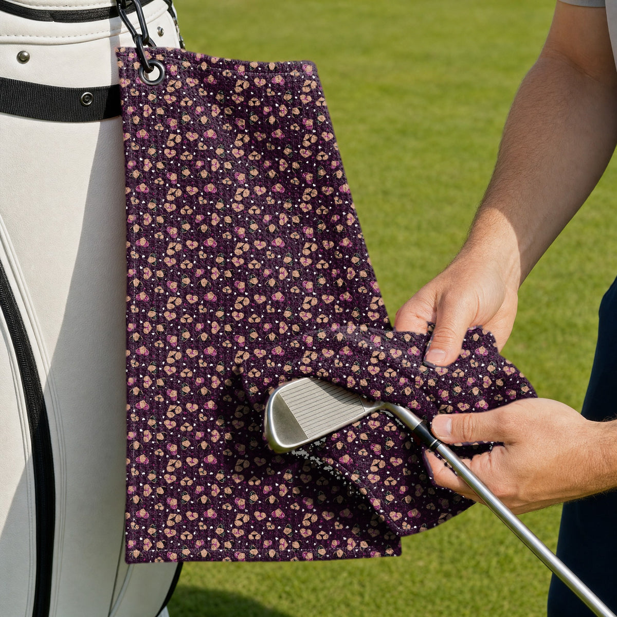 Hearts Like Breast Golf Towel - Cleaning a Club