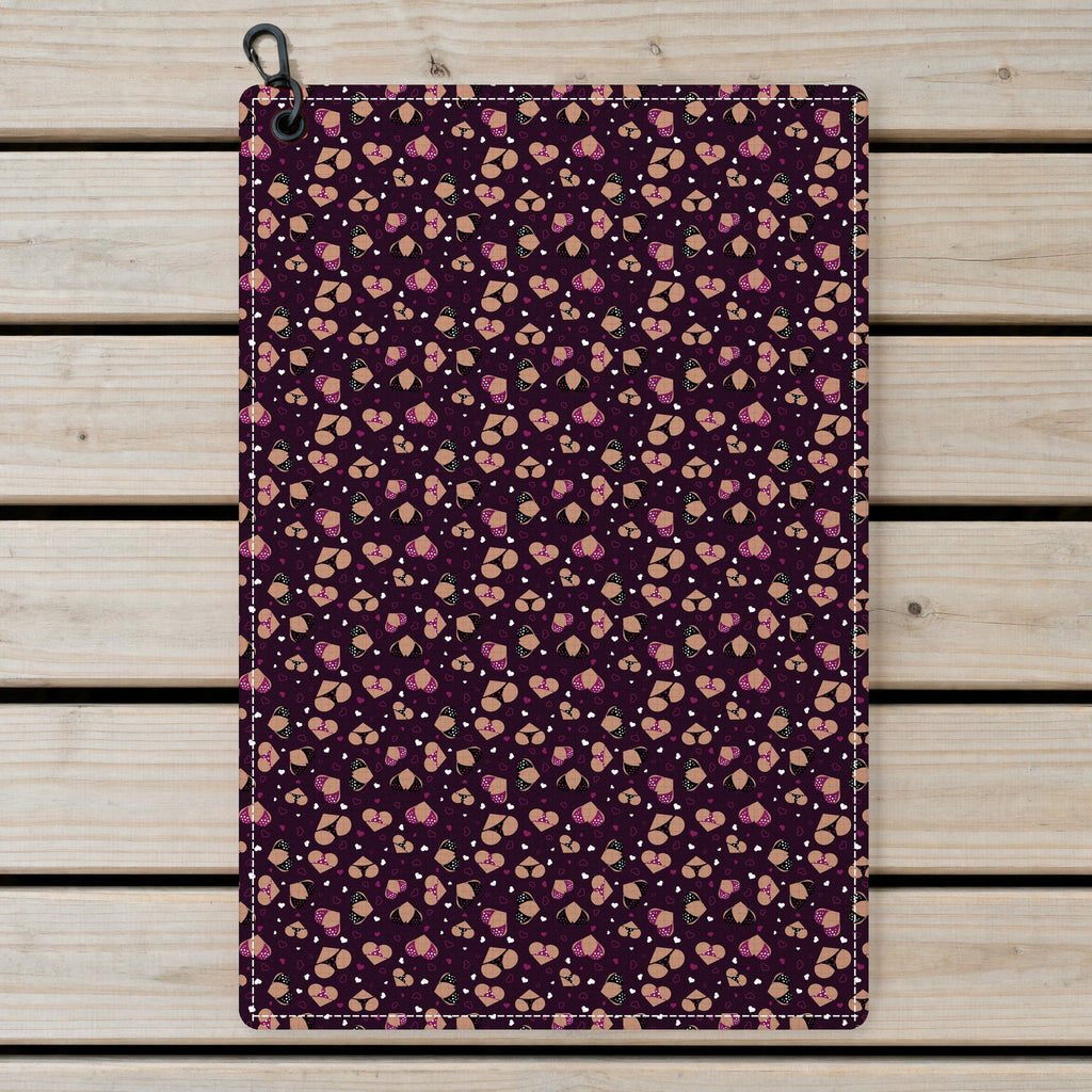 Hearts Like Breast Golf Towel - Laid Flat