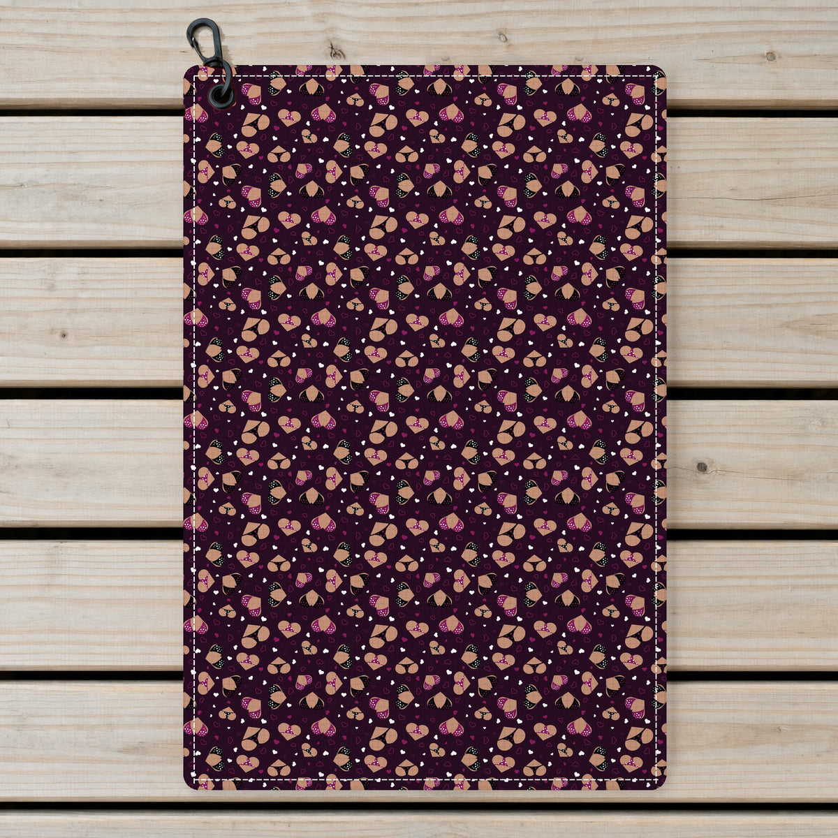 Hearts Like Breast Golf Towel - Laid Flat