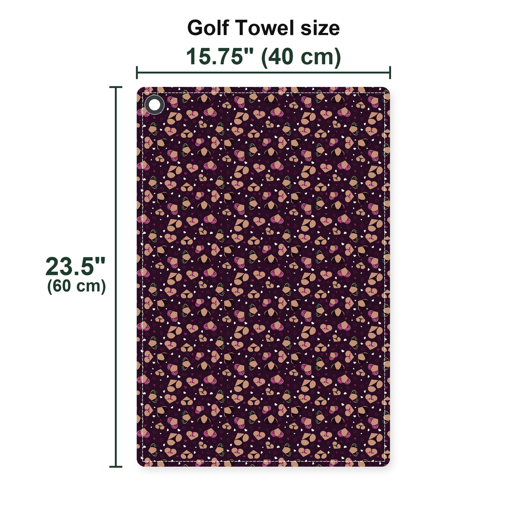 Hearts Like Breast Golf Towel - Size Chart