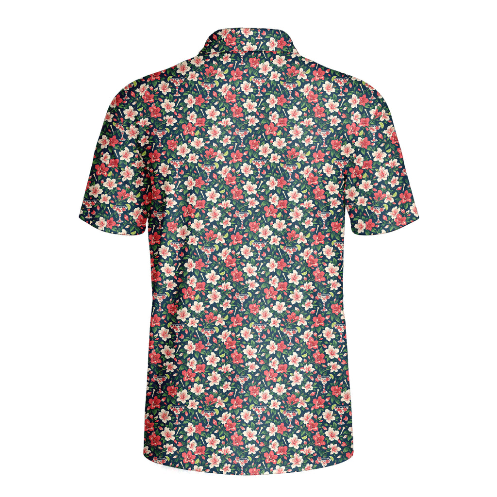 Hidden Cocktail Bloom Polo Shirt For Men - Back