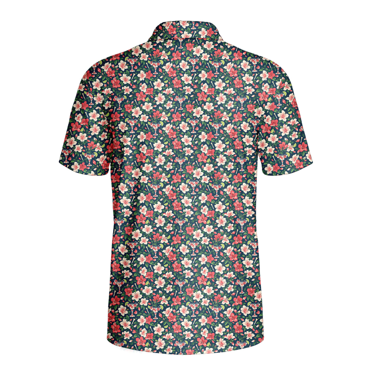 Hidden Cocktail Bloom Polo Shirt For Men - Back