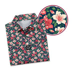 Hidden Cocktail Bloom Polo Shirt For Men - Detail Close-up