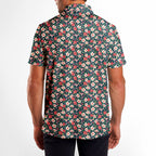 Hidden Cocktail Bloom Polo Shirt For Men - Model Back