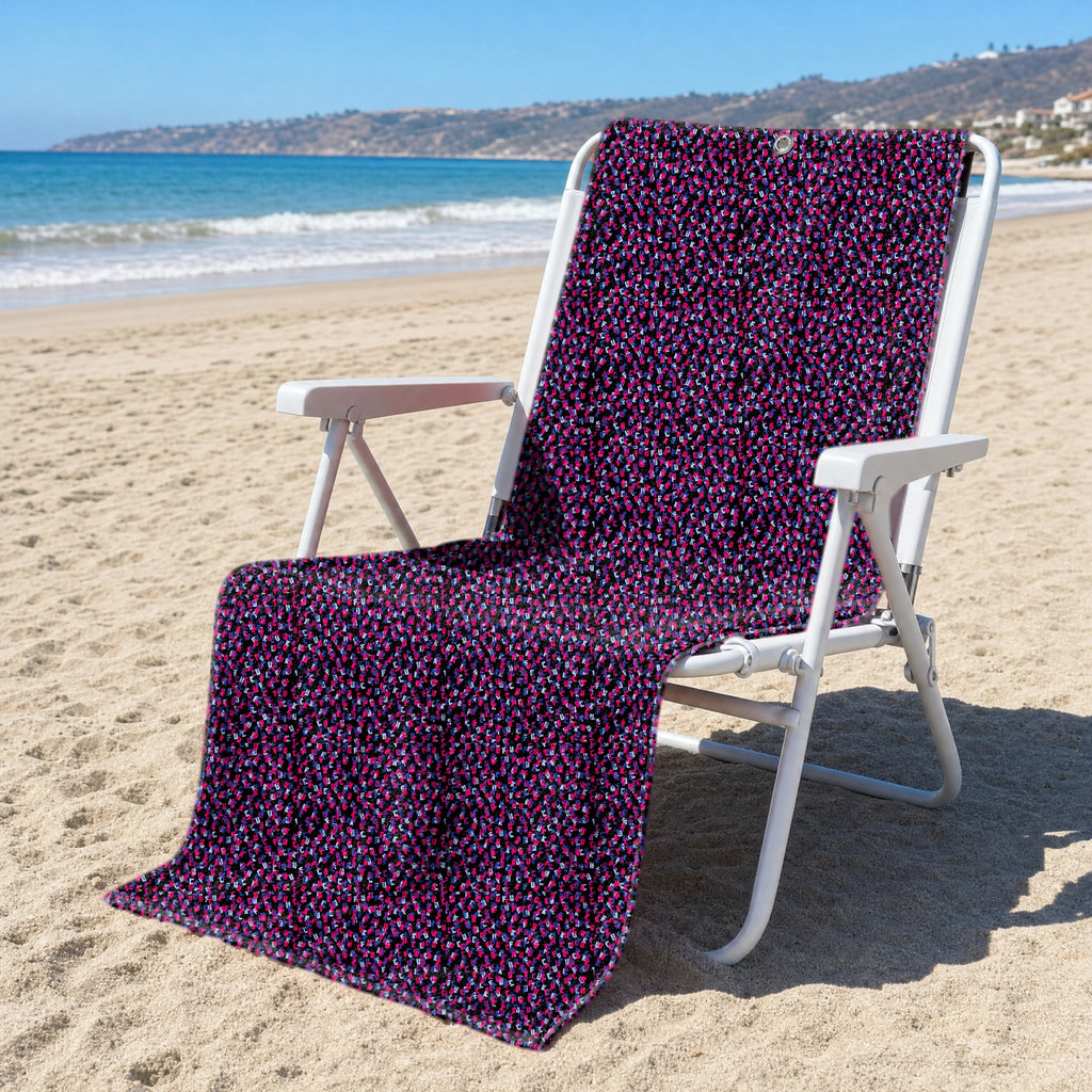 Hidden Words Full-Size Towel & Car Seat Cover - On a Beach Chair