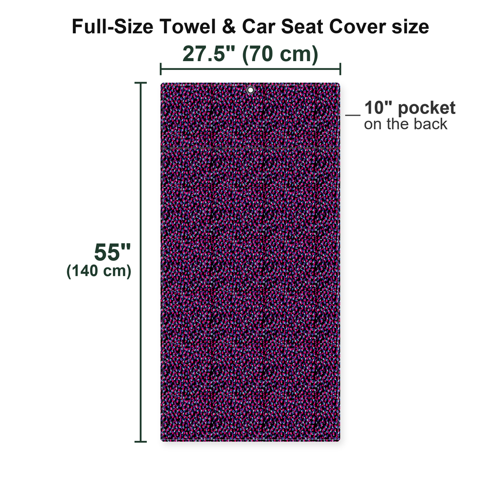 Hidden Words Full-Size Towel & Car Seat Cover - Size Chart