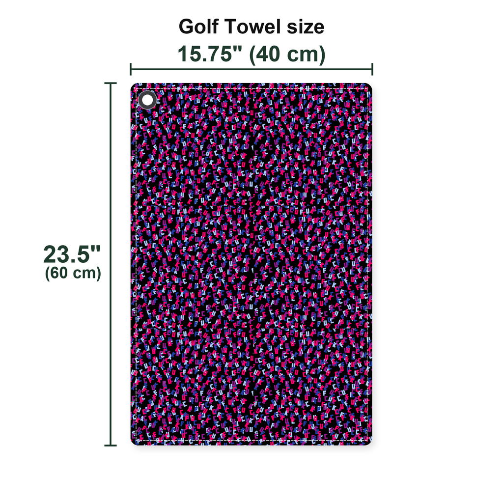 Hidden Words Golf Towel - Size Chart