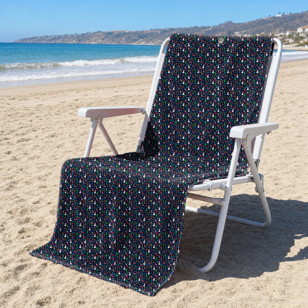 Ho Ho Hole-in-One Full-Size Towel & Car Seat Cover - On a Beach Chair