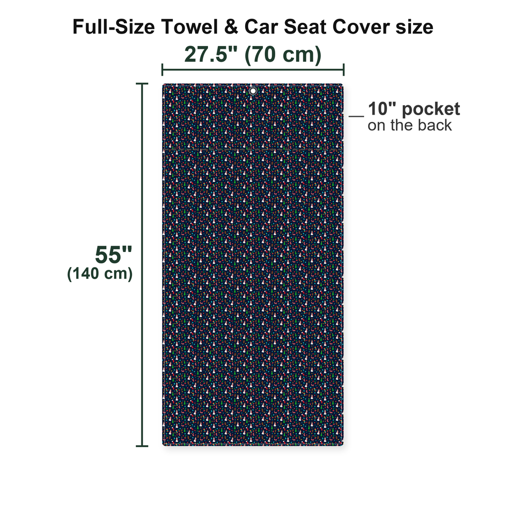 Ho Ho Hole-in-One Full-Size Towel & Car Seat Cover - Size Chart