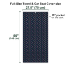 Ho Ho Hole-in-One Full-Size Towel & Car Seat Cover - Size Chart