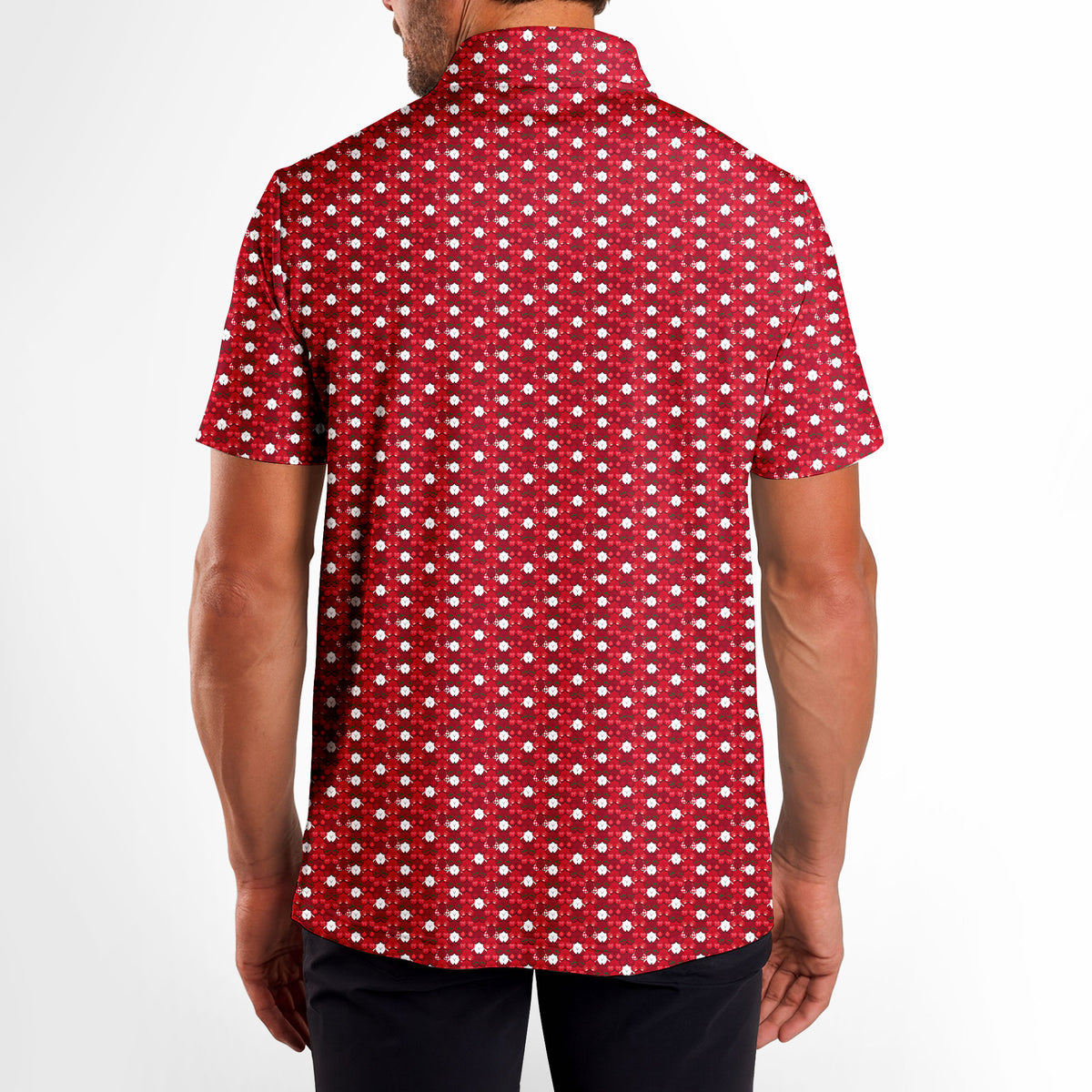 Holly Jolly Funny Golf Polo for Men - Model Back