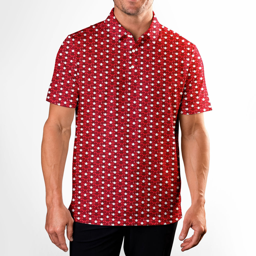 Holly Jolly Funny Golf Polo for Men - Model Front