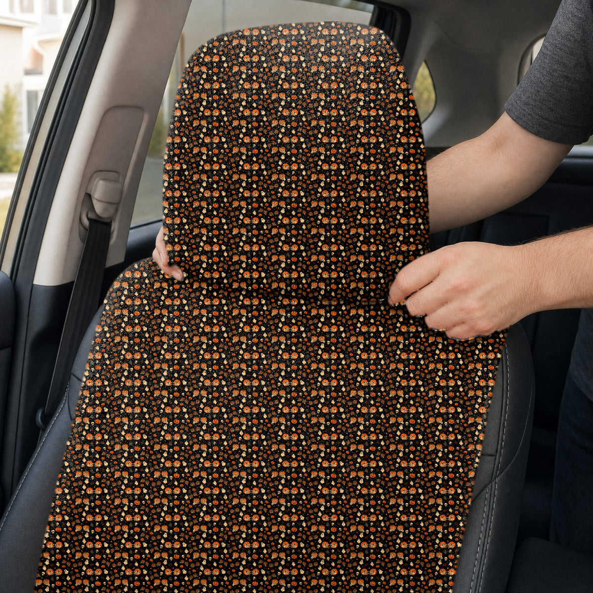 Honkin’ Pumpkins Full-Size Towel & Car Seat Cover - Headrest Pocket