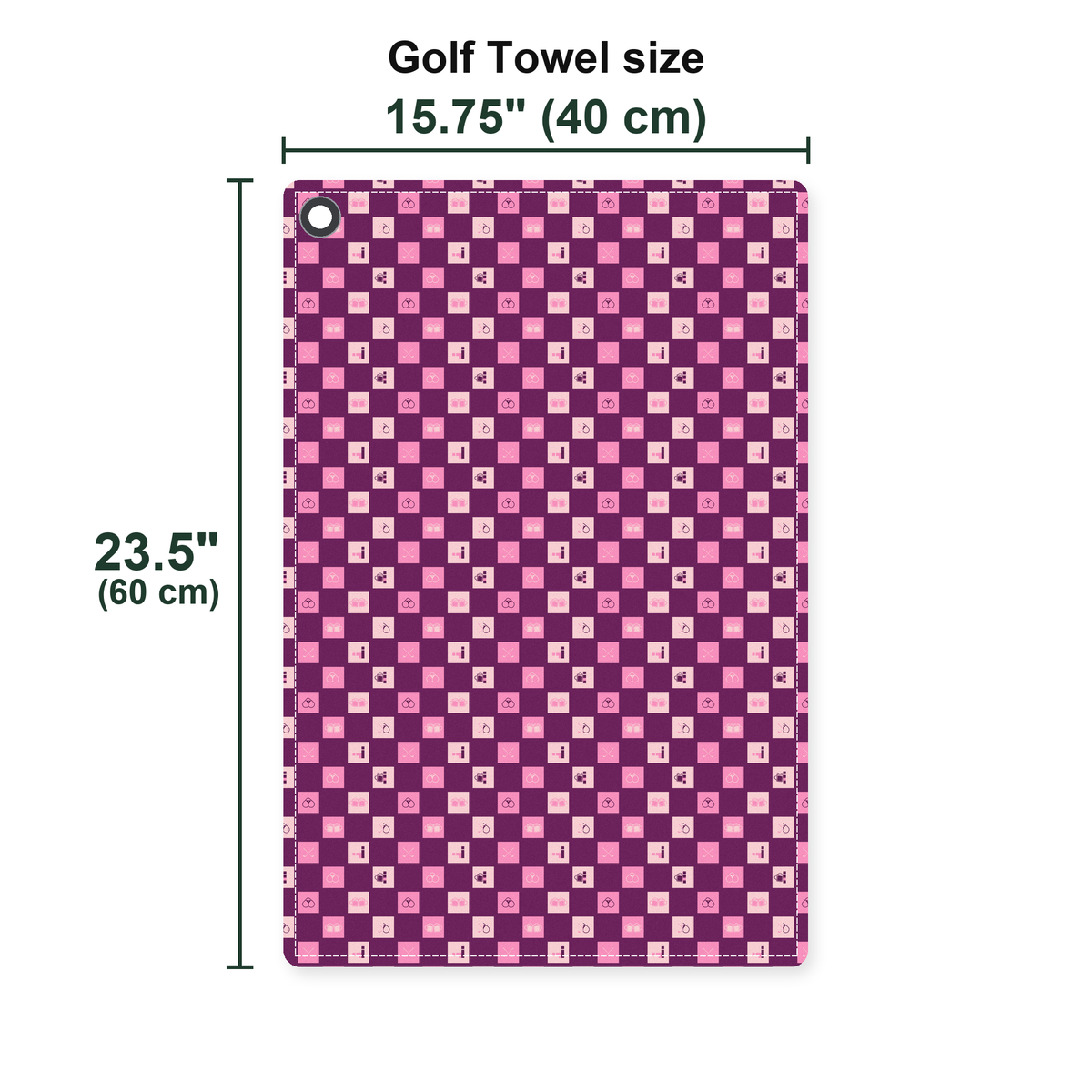 I'm a Simple Man Golf Towel - Size Chart