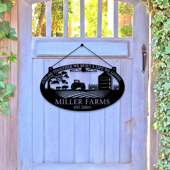 Tractor Pigs Farm Address Sign Custom Name Laser Cut Metal Signs MN1879