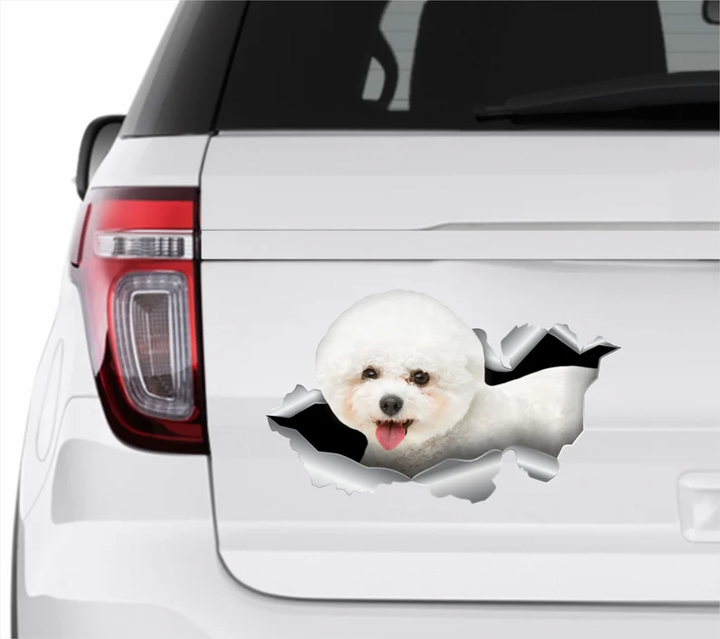 White Bichon Frise Dog 3D Vinyl Car Decal Stickers CCS3251