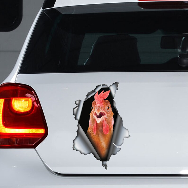 Red Farm Chickenr 3D Vinyl Car Decal Stickers CCS3447