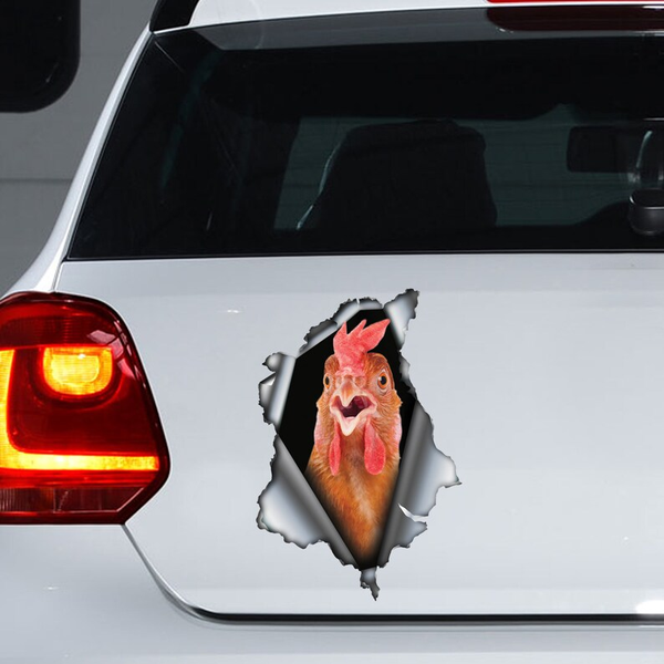Red Chicken 3D Vinyl Car Decal Stickers CCS3443