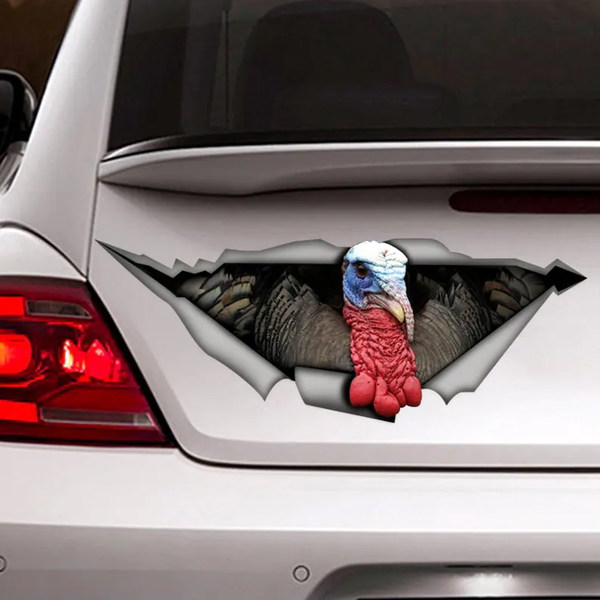 Turkey Gobbler 3D Vinyl Car Decal Stickers  CCS3446