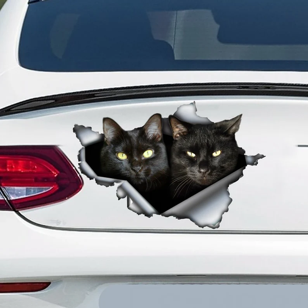 Two Black Cats 3D Vinyl Car Decal Stickers CCS2910
