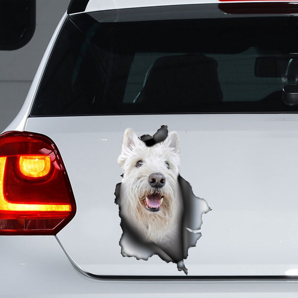 White Scottie Dog 3D Vinyl Car Decal Stickers CCS3009