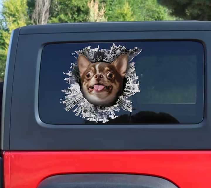 Funny Chihuahua Dog 3D Vinyl Car Decal Stickers CCS3166