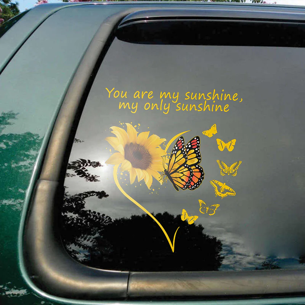 You Are My Sunshine Butterfly Memorial Vinyl Car Decal Sticker
