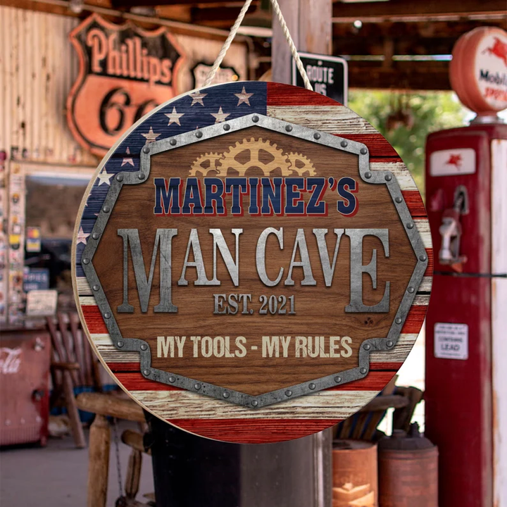 My Tool My Rule Garage Custom Round Wood Sign WN1714
