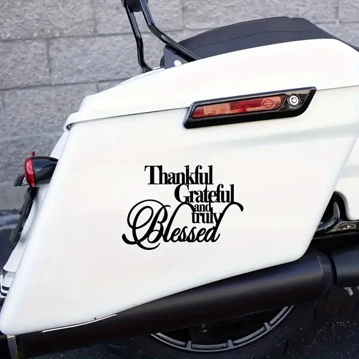 Thankful Grateful Blessed Memorial Custom Text Vinyl Car Decal Sticker