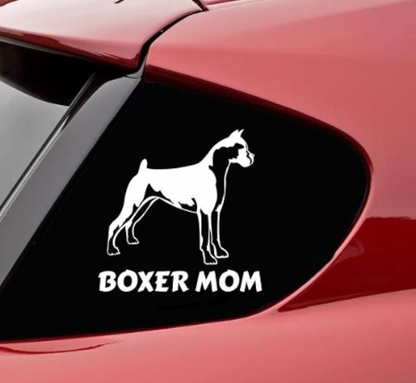 Boxer Dog Mom Car Vinyl Bumper Stickers CS1708