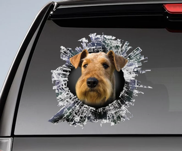 Yellow Brown Airedale Dog 3D Vinyl Car Decal Stickers CCS3021