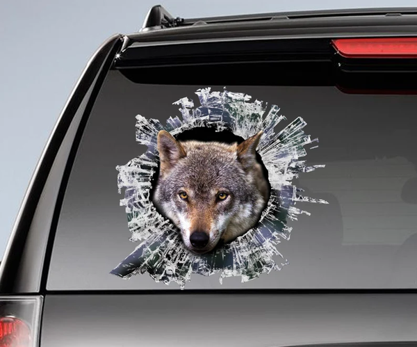 Grey Wolf 3D Vinyl Car Decal Stickers CCS3360