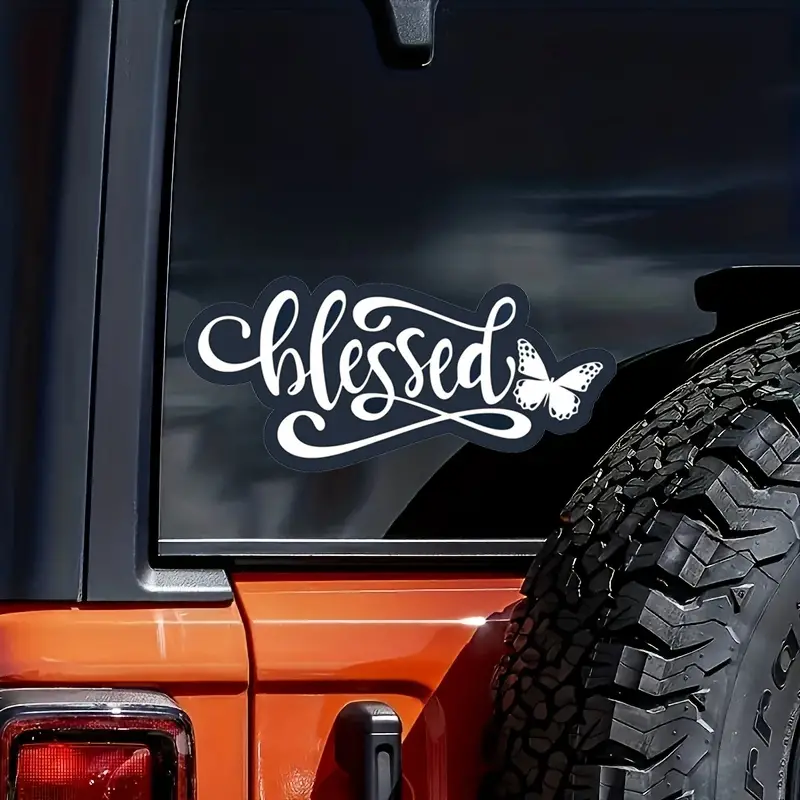 Blessed Butterfly Memorial Custom Text Vinyl Car Decal Sticker ...