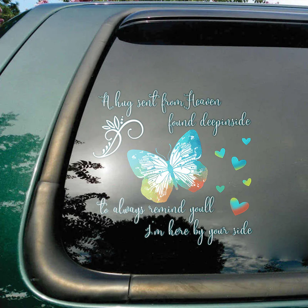 I'm Here By Your Side Memorial Butterfly Vinyl Car Decal Sticker