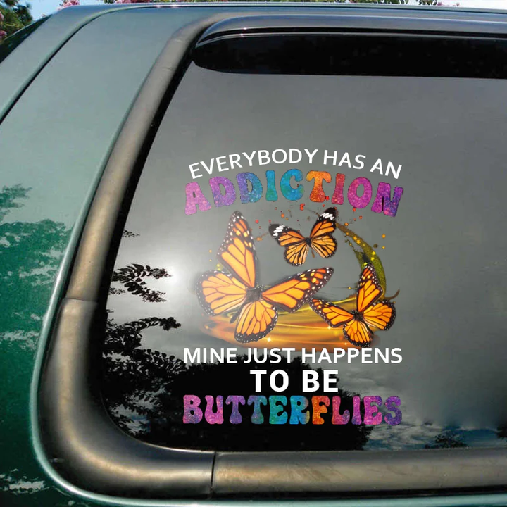 Be Butterflies Memorial Custom Text Vinyl Car Decal Sticker