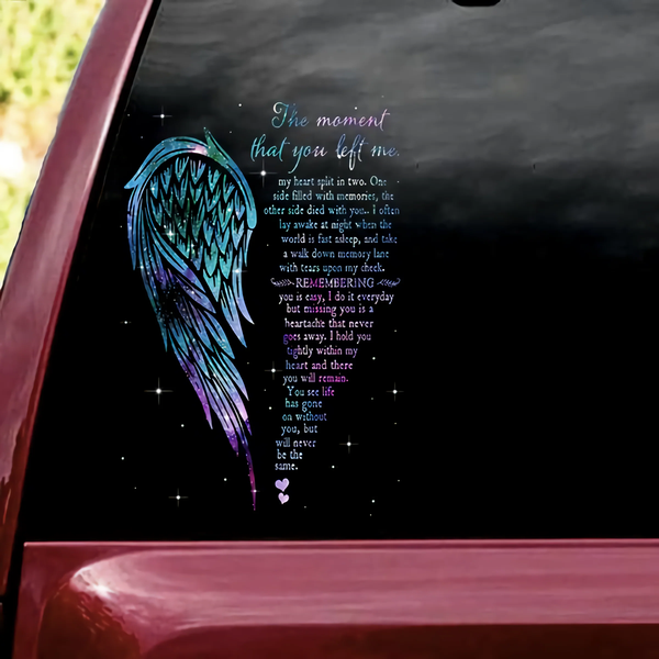 Moment Angel Wings Memorial Vinyl Car Decal Sticker