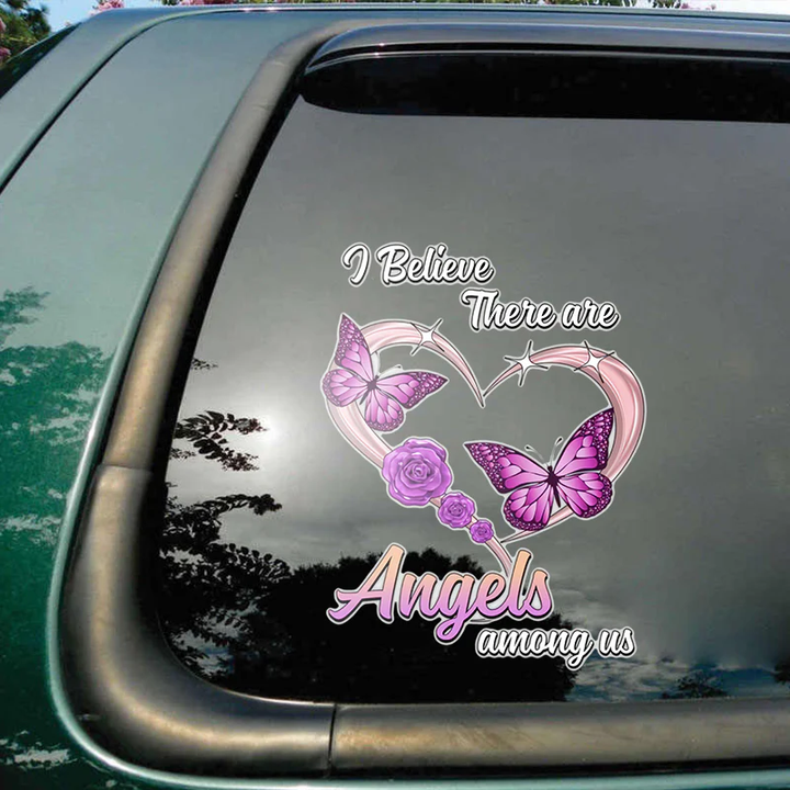 Angel Among Us Butterfly Memorial Custom Text Vinyl Car Decal Sticker