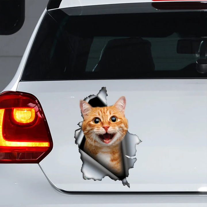 Cute Red Cat 3D Vinyl Car Decal Stickers CCS2924