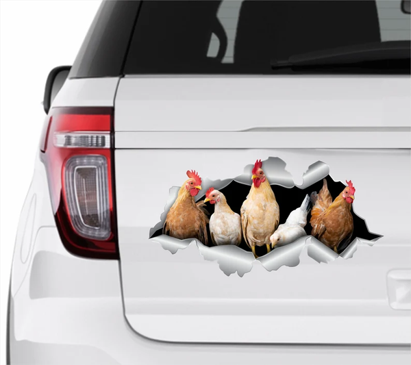Hen Chicken Rooster 3D Vinyl Car Decal Stickers CCS3424