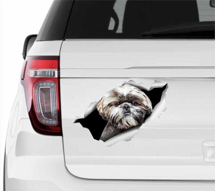 Shih Tzu Funny Dog  3D Vinyl Car Decal Stickers CCS3079