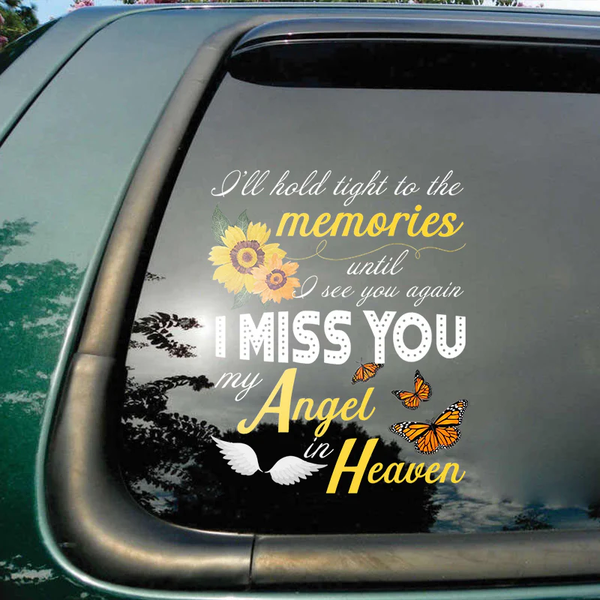 My Angel In Heaven Butterfly Sunflower Memorial Vinyl Car Decal Sticker