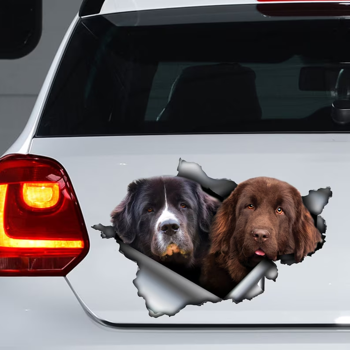 Newfie Newfoundland Dog 3D Vinyl Car Decal Stickers CCS2990