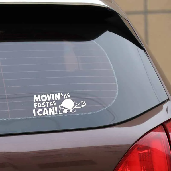 Moving As Fast As I Can Turtle Car Vinyl Bumper Stickers CS1725