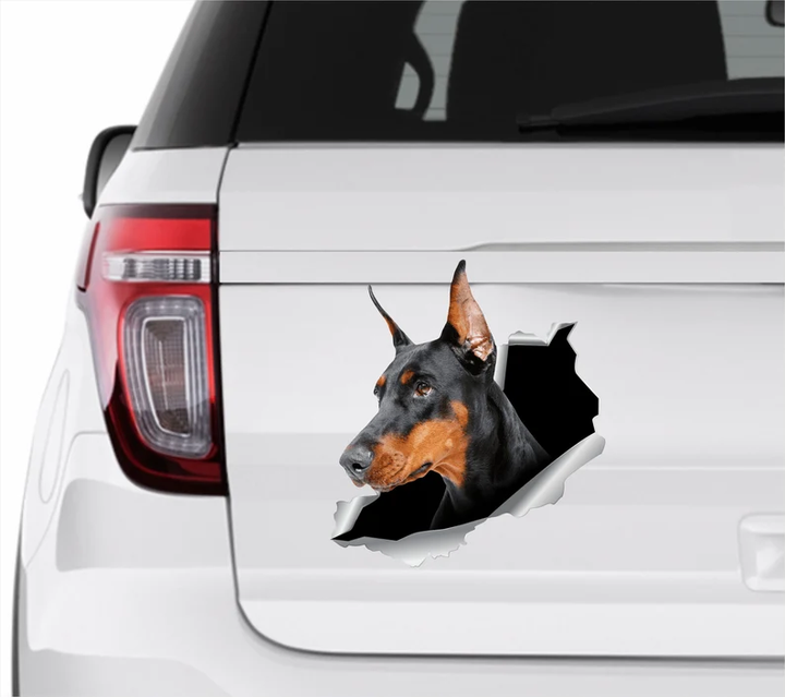 Black Doberman Dog 3D Vinyl Car Decal Stickers CCS3418