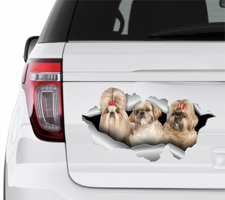 Three Sheltie Dog 3D Vinyl Car Decal Stickers CCS3083