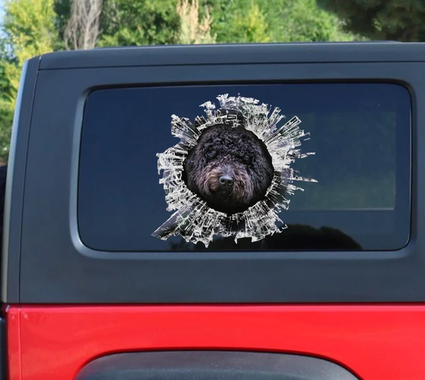 Black Labradoodle Dog 3D Vinyl Car Decal Stickers CCS2939