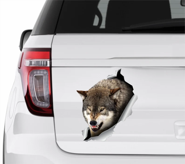Grey Wolf 3D Vinyl Car Decal Stickers CCS3408