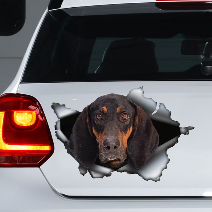 Black And Tan Coonhound Dog 3D Vinyl Car Decal Stickers CCS2940