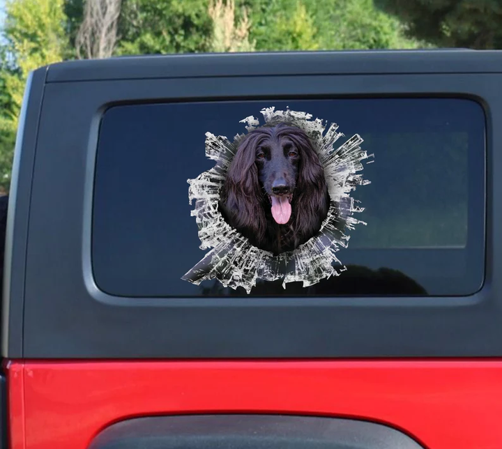 Black Afghan Hound Dog 3D Vinyl Car Decal Stickers CCS2991