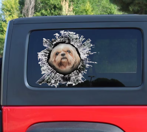 Cute Malshi Dog 3D Vinyl Car Decal Stickers CCS2943